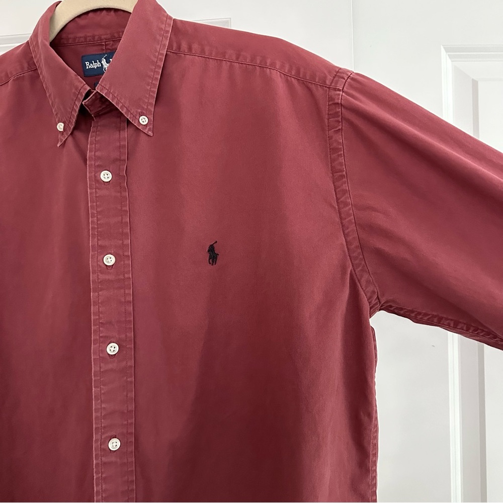 Ralph Lauren Blake Rust /Burgundy Fall Oxford Shirt- Oversized Polo Button Down - Picture 14 of 17